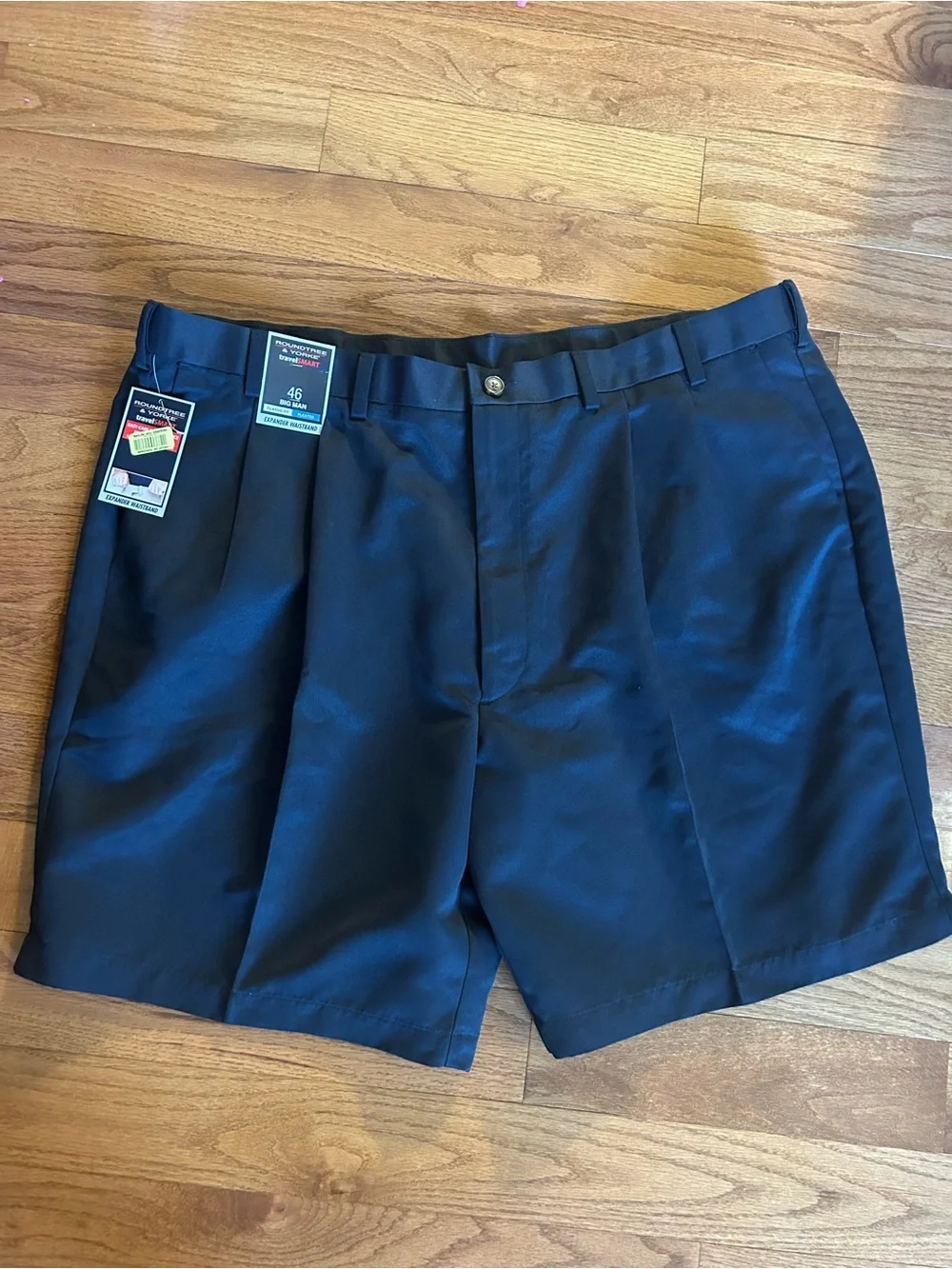 Roundtree & Yorke Men's Flat Front Shorts - Navy Blue